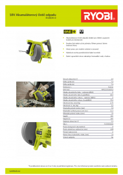 RYOBI R18DA 18V Akumulátorový čistič odpadu 5133004642 A4 PDF