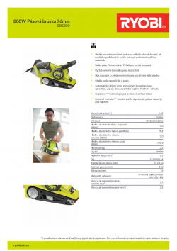 RYOBI EBS800 800W Pásová bruska 76mm 5133001148 A4 PDF