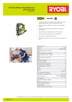 RYOBI R18JS7 18V Bezuhlíková akumulátorová přímočará pila 5133004223 A4 PDF