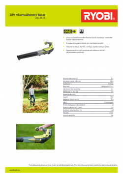 RYOBI RBL18JB 18V Akumulátorový fukar 5133003662 A4 PDF