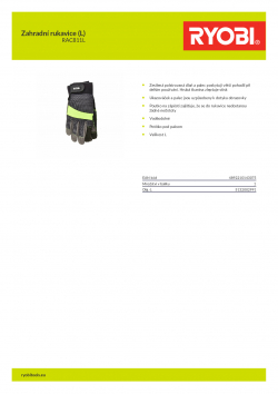 RYOBI RAC811L Zahradní rukavice (L) 5132002991 A4 PDF