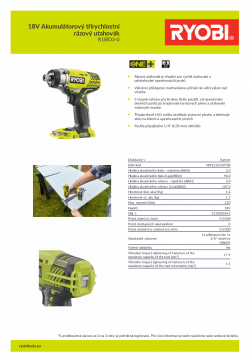 RYOBI R18ID3 18V Akumulátorový třírychlostní rázový utahovák 5133002613 A4 PDF