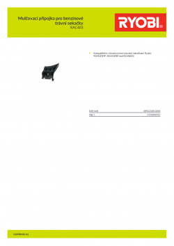 RYOBI RAC403 Mulčovací přípojka pro benzínové trávní sekačky 5132002431 A4 PDF