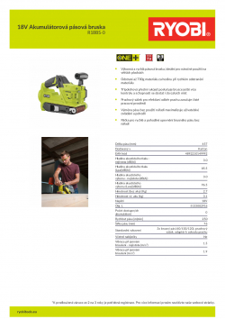 RYOBI R18BS 18V Akumulátorová pásová bruska 5133002916 A4 PDF