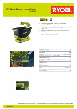 RYOBI OSS1800 18V Akumulátorový rozmetač osiv 5133003729 A4 PDF