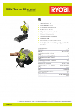 RYOBI ECO2335 2300W Pila na kov, 355mm kotouč 5133000704 A4 PDF