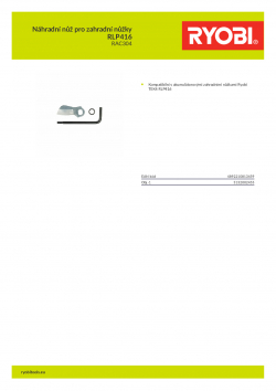 RYOBI RAC304 Náhradní nůž pro zahradní nůžky RLP416 5132002455 A4 PDF