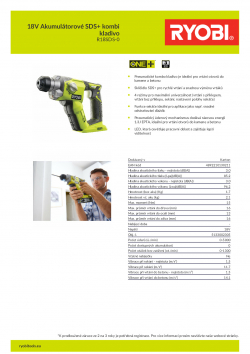 RYOBI R18SDS 18V Akumulátorové SDS+ kombi kladivo 5133002305 A4 PDF