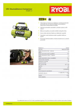 RYOBI R18AC 18V Akumulátorový kompresor 5133004540 A4 PDF