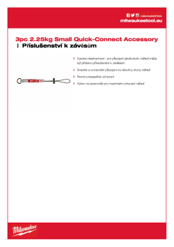 MILWAUKEE Malé QUICK-CONNECT™ příslušenství 2,2 kg 4932471430 A4 PDF