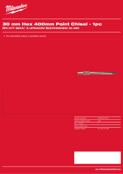 MILWAUKEE Špičák s upínaním Hex 30 mm 4932464162 A4 PDF
