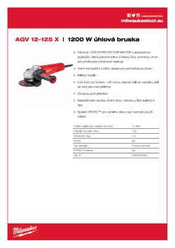 MILWAUKEE 1200 W 125 mm úhlová bruska 4933428085 A4 PDF