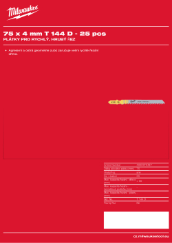 MILWAUKEE Wood: Fast cut blades 4932373487 A4 PDF