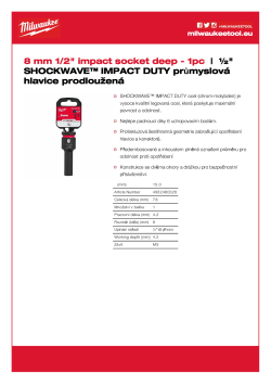MILWAUKEE SHOCKWAVE™ IMPACT DUTY IMPACT SOCKETS 4932480326 A4 PDF