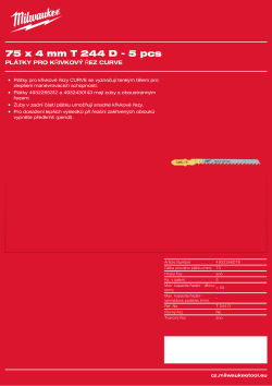 MILWAUKEE Wood: Curve cutting blades 4932346078 A4 PDF