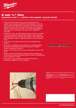 MILWAUKEE Diamond Max wet drill bits 4932498342 A4 PDF