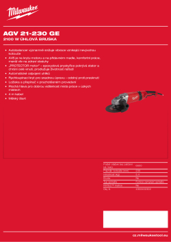 MILWAUKEE 2100 W 230 mm úhlová bruska 4933402302 A4 PDF