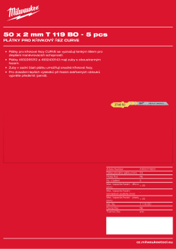 MILWAUKEE Wood: Curve cutting blades 4932274650 A4 PDF
