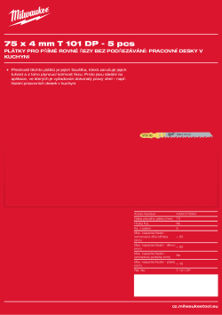 MILWAUKEE Wood: Precise straight cutting blades for kitchen worktops 4932373080 A4 PDF
