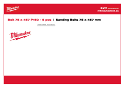 MILWAUKEE Sanding Belts for Belt Sanders Gen II 4932480550 A4 PDF