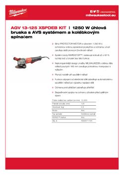 MILWAUKEE 1250 W úhlová bruska s AVS systémem a pádlovým spínačem 4933471194 A4 PDF