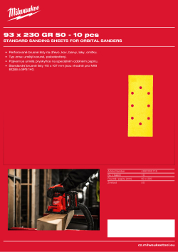 MILWAUKEE Standard Sanding Sheets for Orbital Sanders 4932305176 A4 PDF