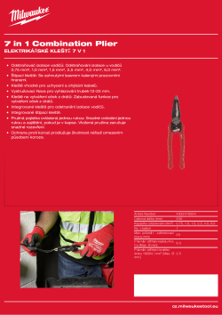 MILWAUKEE Elektrikářské kleště 7 v 1 4932478554 A4 PDF