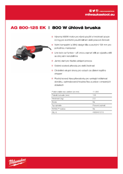 MILWAUKEE 800 W Úhlová bruska 4933451213 A4 PDF