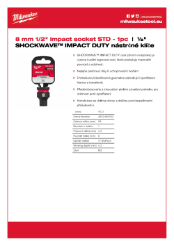 MILWAUKEE 8 mm 1/2" průmyslová hlavice STD 4932480302 A4 PDF