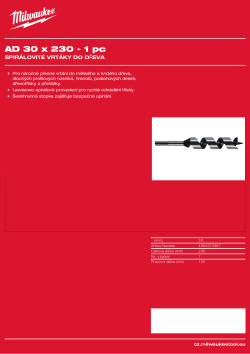 MILWAUKEE Wood auger bits 4932373367 A4 PDF