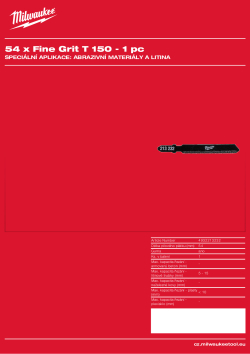 MILWAUKEE Special materials: Abrasive material and cast iron 4932213232 A4 PDF