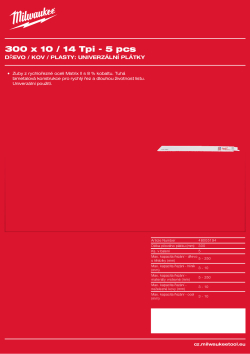 MILWAUKEE Universal Blades (Wood / Metal / Plastic) 48005194 A4 PDF