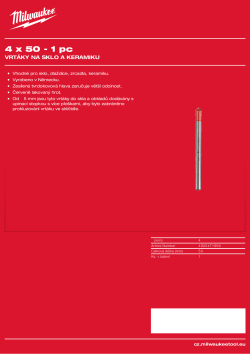 MILWAUKEE Vrták do skla a dlažby 4 × 50 - 1 kus 4932471956 A4 PDF