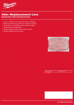 MILWAUKEE Svinovací značkovací šňůra náhradní 45 m 4932471637 A4 PDF