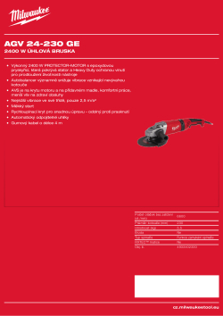 MILWAUKEE 2400 W 230 mm úhlová bruska s AVS 4933402330 A4 PDF