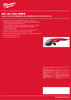 MILWAUKEE 1520 W 125 mm úhlová bruska se sníženým počtem otáček 4933407345 A4 PDF