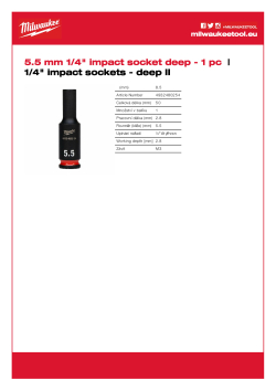 MILWAUKEE SHOCKWAVE™ IMPACT DUTY IMPACT SOCKETS 4932480254 A4 PDF