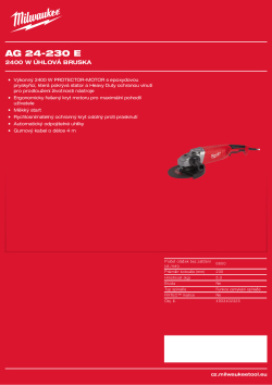 MILWAUKEE 2400 W 230 mm úhlová bruska 4933402325 A4 PDF