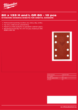 MILWAUKEE Standard Sanding Sheets for Orbital Sanders 4932351667 A4 PDF