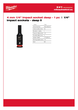 MILWAUKEE SHOCKWAVE™ IMPACT DUTY IMPACT SOCKETS 4932480251 A4 PDF