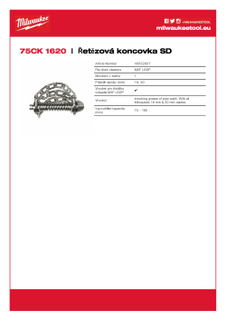MILWAUKEE 75 mm řetězová koncovka ke spirálám 16 mm a 20 mm 48532837 A4 PDF