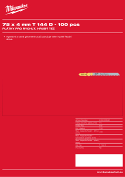 MILWAUKEE Wood: Fast cut blades 4932430461 A4 PDF