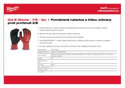 MILWAUKEE Rukavice s třídou ochrany proti proříznutí B S/7 - 1 ks 4932479906 A4 PDF