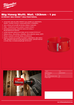 MILWAUKEE Kruhová pilka BIG HAWG™ Multimaterial 133 mm 4932464937 A4 PDF