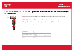 MILWAUKEE M12™ UPONOR™ subkompaktní expandér Q & E 4933381990 A4 PDF