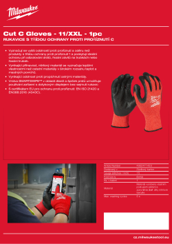 MILWAUKEE Rukavice s třídou ochrany proti proříznutí C - XXL/11 - 1 ks 4932471423 A4 PDF