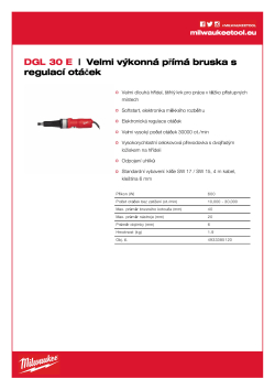 MILWAUKEE Velmi výkonná, dvouruční přímá bruska s regulací otáček 4933385120 A4 PDF