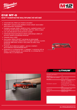 MILWAUKEE M12™ kompaktní multifunkční nářadí 4933427180 A4 PDF