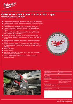 MILWAUKEE CSB P M 135x20x1,6x30 48404070 A4 PDF