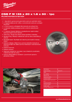 MILWAUKEE CSB P M 135x20x1,6x50 48404075 A4 PDF